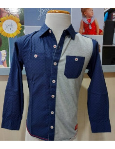 CAMISA GRIS/AZUL