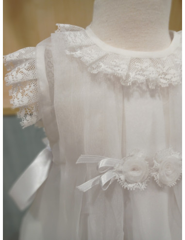 FALDÓN CORTO ORGANZA BLANCO