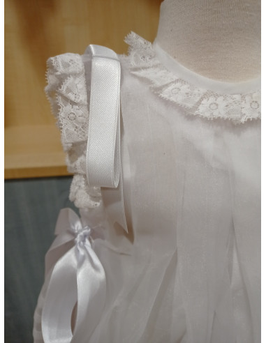 FALDÓN CORTO ORGANZA BLANCO