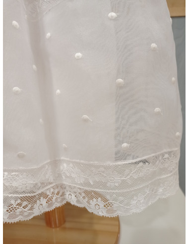 FALDÓN CORTO ORGANZA BLANCO