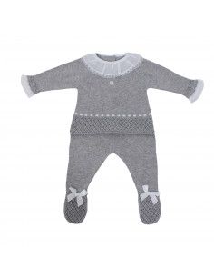 CONJUNTO POLAINA BEBÉ GRIS