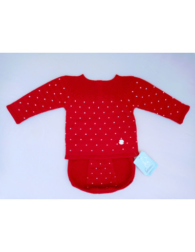 CONJUNTO JERSEY+RANITA PUNTO ROJO