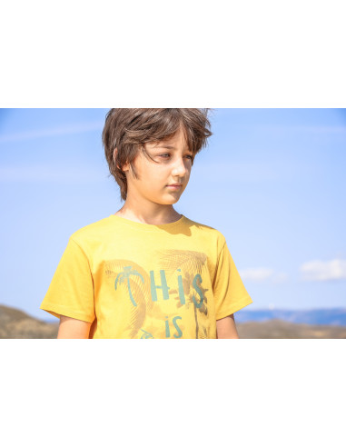 CONJUNTO NIÑO ECO JUNGLE mostaza