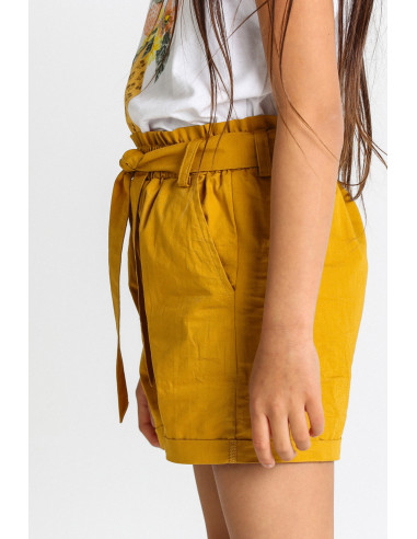 SHORT CINTURA ALTA EDEN GARDEN mostaza