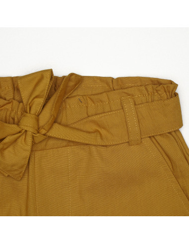 SHORT CINTURA ALTA EDEN GARDEN mostaza