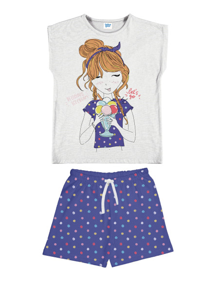 PIJAMA NIÑA CORTO "DELICIOUS ICE CREAM"