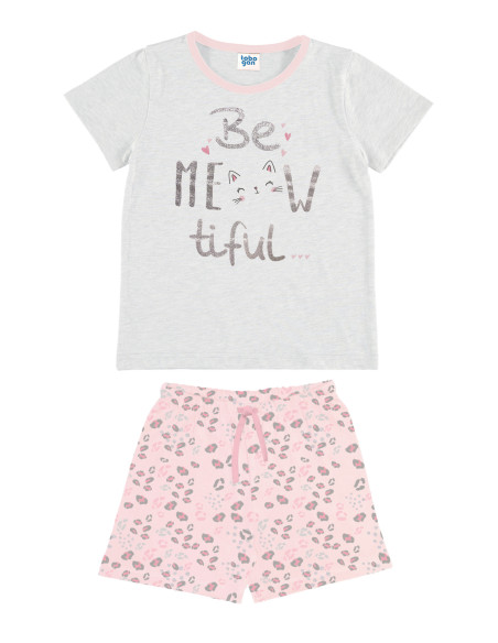 PIJAMA NIÑA CORTO "BE MEOWTIFULL"