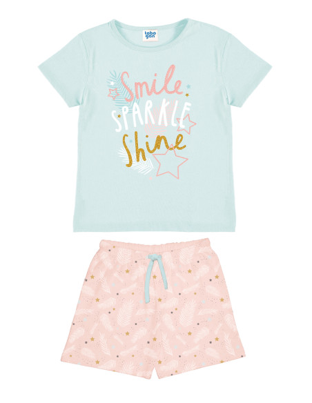 PIJAMA NIÑA CORTO "SMILE SPARKLE SHINE"