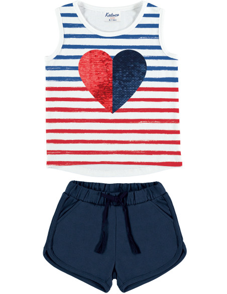 CONJUNTO ALGODÓN NIÑA "HEART"