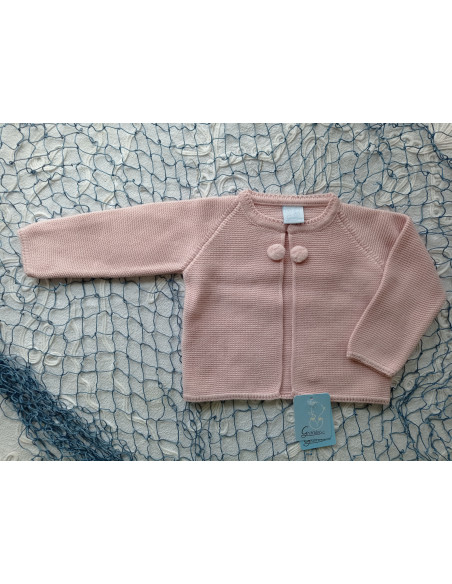 CHAQUETA LARGA DOBLE POMPÓN