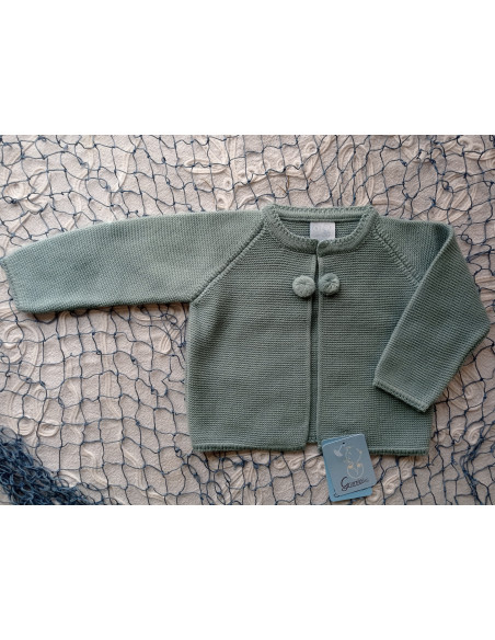 CHAQUETA LARGA DOBLE POMPÓN