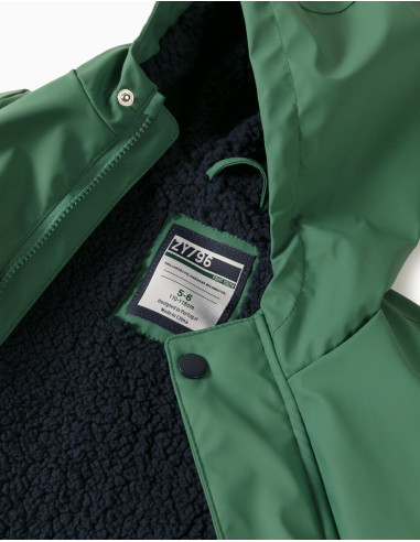 PARKA ENGOMADA NIÑO VERDE