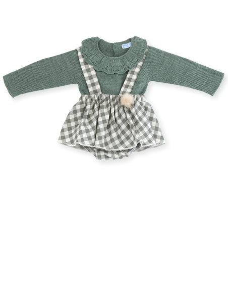 CONJUNTO FALDA Y JERSEY "POMPOM&SQUARES"