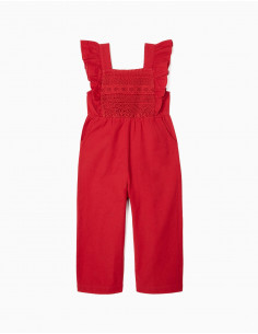 MONO ROJO CON ENCAJE