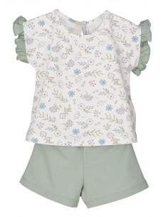 PIJAMA CORTO FLORES LILA