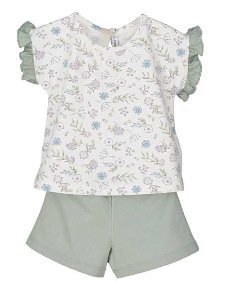 PIJAMA CORTO FLORES LILA