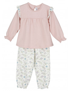 PIJAMA LARGO FLORES LILA