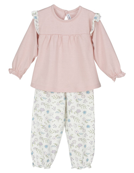 PIJAMA LARGO FLORES LILA