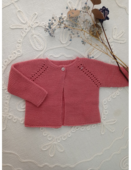 CHAQUETA LARGA "PUNTO BOBO"