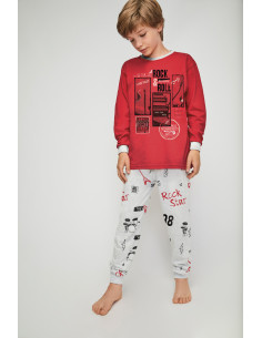 PIJAMA LARGO NIÑO "ROCK STAR"