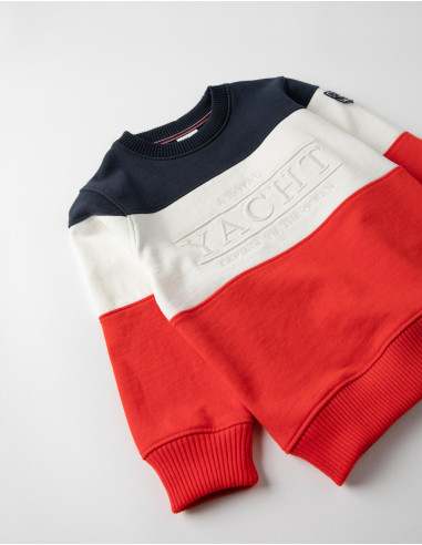 SUDADERA NIÑO TRICOLOR "YACHT"
