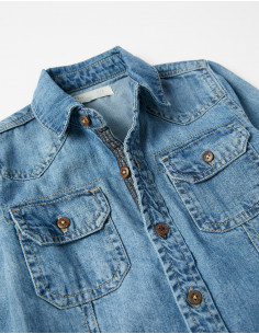 CAMISA DENIM MANGA LARGA