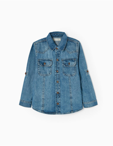 CAMISA DENIM MANGA LARGA