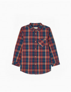 CAMISA CUADROS TEJA