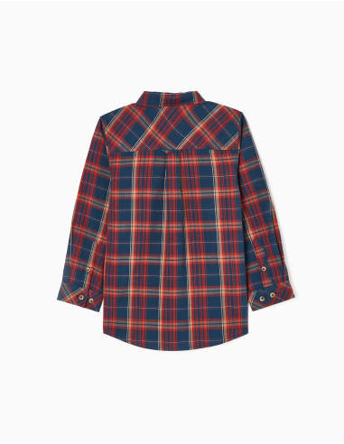 CAMISA CUADROS TEJA