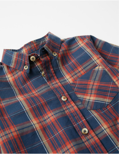 CAMISA CUADROS TEJA