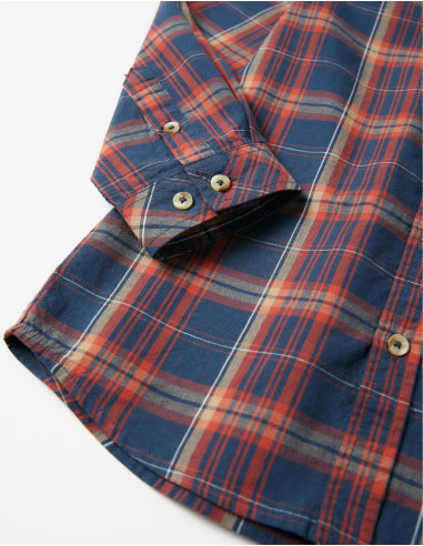 CAMISA CUADROS TEJA