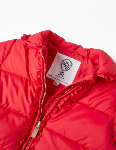 PARKA ACOLCHADA CON VOLANTES