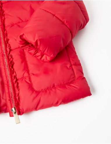 PARKA ACOLCHADA CON VOLANTES