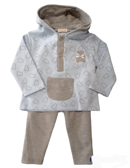 CONJUNTO ALGODÓN CAPUCHA OSITO
