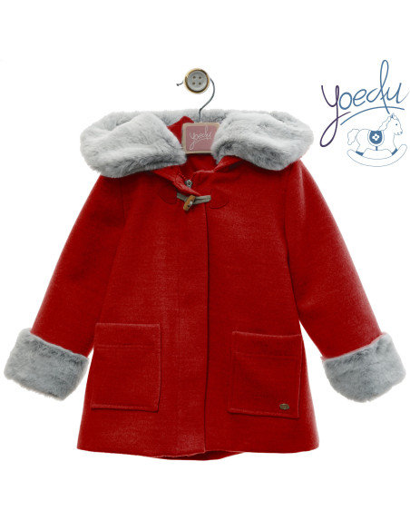 ABRIGO INFANTIL CAPUCHA PELO