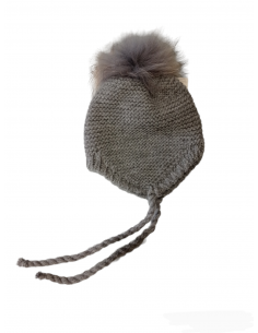 GORRO OREJERO POMPÓN PELO