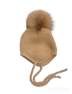 GORRO OREJERO POMPÓN PELO