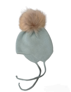 GORRO OREJERO POMPÓN PELO