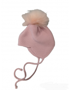 GORRO OREJERO POMPÓN PELO