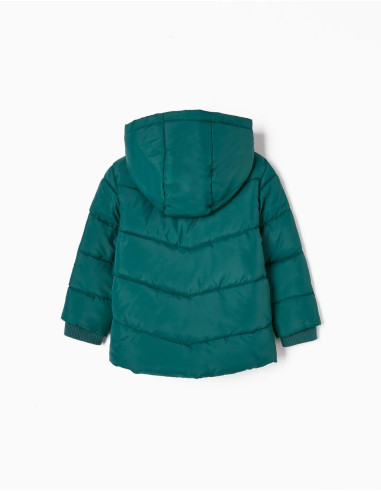CHAQUETA ACOLCHADA CON CAPUCHA Y FORRO POLAR