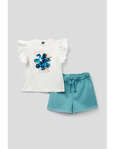 CONJUNTO CAMISETA Y SHORT "Flowers boom"