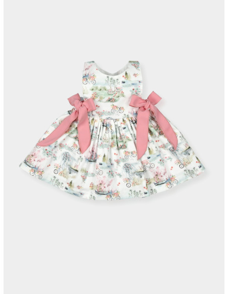 VESTIDO ESTAMPADO LAZOS "GAZANIA"