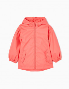 PARKA ENGOMADA FLÚOR NIÑA