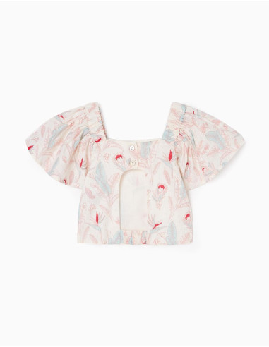 TOP DE ALGODÓN CON ESTAMPADO FLORAL