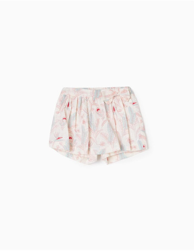 FALDA-PANTALÓN DE ALGODÓN ESTAMPADO FLORAL