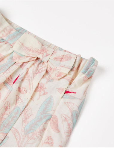FALDA-PANTALÓN DE ALGODÓN ESTAMPADO FLORAL