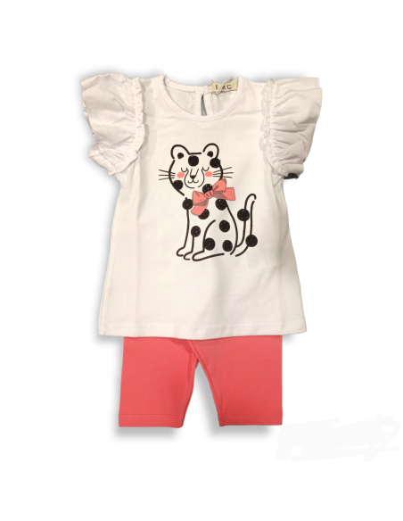 CONJUNTO CAMISETA GATO Y LEGGIN ALGODÓN