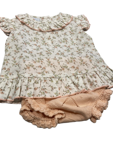 CONJUNTO BLUSITA Y BRAGA FLORES