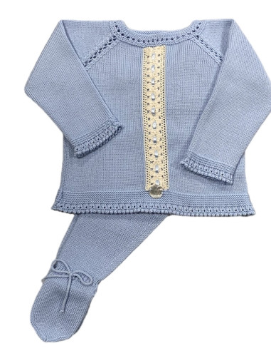 Conjunto jubón con puntilla y polaina