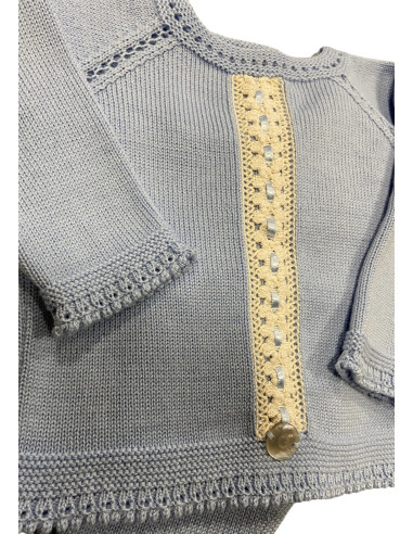 Conjunto jubón con puntilla y polaina